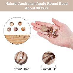 Естественно австралийский агат круглый шарик нити G-AR0003-19