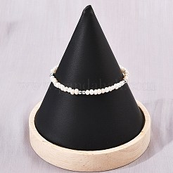 Браслеты из круглых бусин из латуни и натурального жемчуга для женщин&nbsp;BJEW-D366-02P