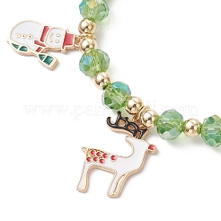 3шт 3 цвета рождественский сплав эмалированный браслет с подвесками BJEW-JB12077