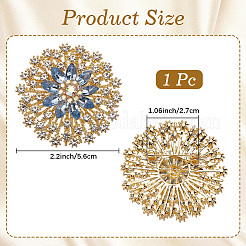 Броши со стразами из цветочного сплава для рюкзака&nbsp;JEWB-WH20011-02C