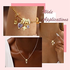 4 шт. 4 цвета латунные подвески с микропаве и кубическим цирконием&nbsp;FIND-CJ0005-24