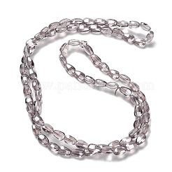 Стеклянные бусины с гальваническим покрытием  EGLA-P064-01B-PL02