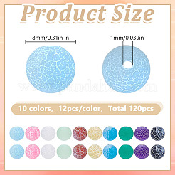 120 шт. 10-х цветные натуральные состаренные бусины из агата G-HY0001-90