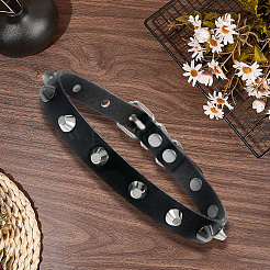 Chocker-Halsketten aus Kunstleder im Punkrock-Stil mit Nieten aus Legierung&nbsp;NJEW-CL0001-31