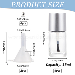 Прозрачный стеклянный лак для ногтей пустая бутылка&nbsp;AJEW-GF0009-76B-01