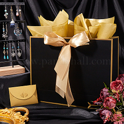 2 шт. прямоугольные бумажные подарочные пакеты с ручками для хранения и лентами ABAG-SP0001-05C