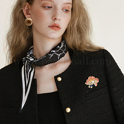 6 шт. эмалевые булавки в виде цветка пиона JEWB-FH0002-10