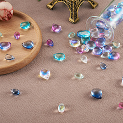 100шт 10 цвета прозрачные стеклянные бусины GGLA-TA0002-03