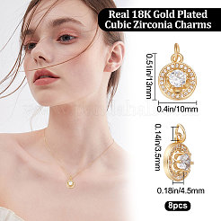 8шт латунные микропаве прозрачные кубические циркониевые подвески&nbsp;KK-BBC0005-61