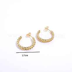 Модные латунные витые серьги-гвоздики в форме буквы С&nbsp;VL8084