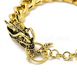 Bracelet gourmette en alliage pour homme avec fermoir tête de dragon&nbsp;BJEW-A129-05AG