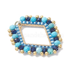 Подвески из синтетической синей шпинели и окрашенного натурального магнезита&nbsp;PALLOY-MZ01167-03