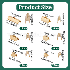60 шт. 6 стиля 304 нержавеющая сталь ленточный обжимной наконечник STAS-UN0063-91G