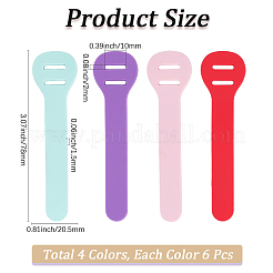 24 шт. 4-х цветные ПВХ-язычки для застежки-молнии&nbsp;PVC-GF0001-02A-01