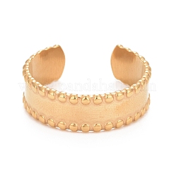 Ионное покрытие (ip) 304 нержавеющая сталь плоское открытое манжетное кольцо для женщин&nbsp;RJEW-C025-10G