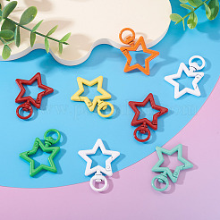 8 шт. окрашенных распылением сплавных поворотных карабинных застежек FIND-TA0008-65