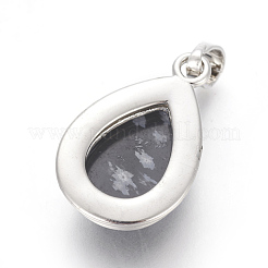 Естественно снежинка обсидиана подвески G-L512-C18