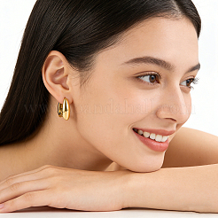 Pendientes de aro geométricos cuadrados de acero inoxidable 304 para mujer&nbsp;AB5597