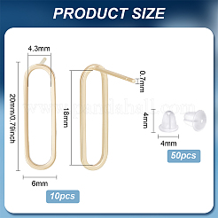 10 шт. полая овальная стойка с покрытием из латуни для сережек-гвоздиков&nbsp;KK-BC0013-46A