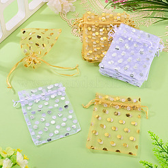 24 bolsa de organza con cordón para joyería&nbsp;ABAG-TADJ0001-06B