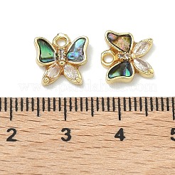 Латунные микропаве прозрачные кубические циркониевые подвески&nbsp;KK-F926-03G