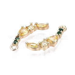 Подвески из латунных микропаве с кубическими цирконами цвета шампанского KK-Q764-027