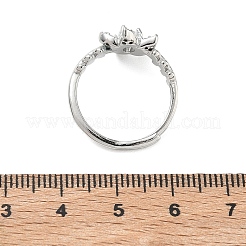 Verstellbare Messing-Mikropflaster-Fingerringe aus klarem Zirkonia&nbsp;RJEW-H268-03P