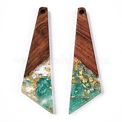Pendenti in resina trasparente e legno di noce&nbsp;RESI-N039-70B