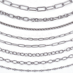 8 шт. 8 стиля цепи для бейсболки из нержавеющей стали 304&nbsp;HJEW-SC0002-49