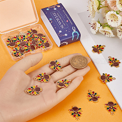 30 шт. эмалевые подвески из сплава светло-золотистого тона&nbsp;ENAM-SC0005-18