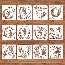 Большие пластиковые многоразовые наборы шаблонов трафаретов для рисования DIY-WH0172-087