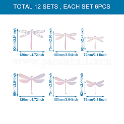 12 комплект 6 стилей ПВХ 3D имитация ажурных наклеек на стену в виде стрекозы&nbsp;DIY-CF0001-04