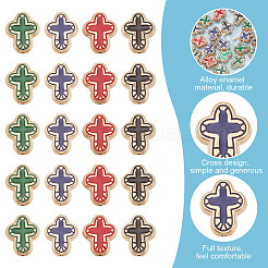 40 шт. 4-х цветные эмалевые бусины из золотистого сплава&nbsp;FIND-GO0003-30