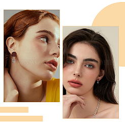 60 шт. деревянные серьги-гвоздики EJEW-FI0003-33E