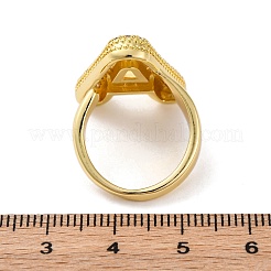 Кольца-манжеты для пальцев с покрытием из латуни с микропаве из прозрачного кубического циркония для женщин RJEW-M028-01G