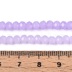 焼き絵用塗料、模造翡翠ガラスビーズの連  ファセットロンデル  ライラック  4x3mm  穴：0.8~1mm  約105~110個/連  38~39cm&nbsp;DGLA-A034-J4MM-A50