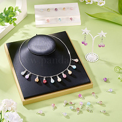 80 шт. 8-х цветные подвески из стекла с эффектом кракле&nbsp;PALLOY-TAC0186