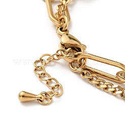Pulsera de varios hilos con dije de bola redonda y perla de plástico&nbsp;BJEW-G639-10G