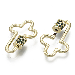 Charms in ottone con micro pavé di zirconi e moschettone a vite&nbsp;KK-R136-070B-NF
