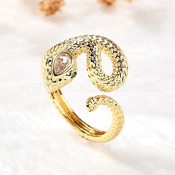 Манжеты из латуни с микро паве кубический цирконий для женщин RJEW-D301-31G