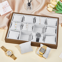 12-слотовый деревянный лоток для хранения часов AJEW-WH0348-721