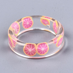 Прозрачные кольца из эпоксидной смолы RJEW-S047-001F