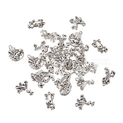 Подвески в форме лягушек из сплава в тибетском стиле и оправы из стразов&nbsp;TIBEP-TA0002-34AS-RS