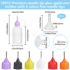 18 шт. 6-цветный пластиковый контейнер для жидкого клея AJEW-GF0009-55A