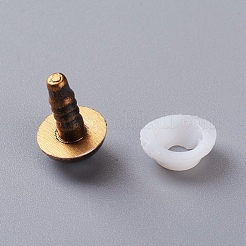 プラスチック人形の目  クラフトアイ  工芸用  ワッシャー付き  かぎ針編みのおもちゃとぬいぐるみ  ゴールド  15x10x4mm  ピン：3.5mm&nbsp;DIY-WH0144-05A