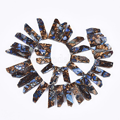 Собраны синтетические имперские яшма и натуральные бронзитовые бусы G-S355-23A