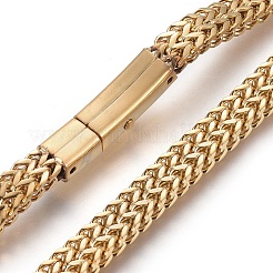 Colliers à chaîne en maille d'acier inoxydable 304&nbsp;NJEW-L161-01G