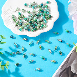 120 шт. 12-х цветные стеклянные перламутровые круглые подвески-соединители PALLOY-TA00261