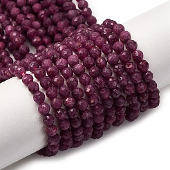 Натуральные рубиновые бисерные пряди G-A276-C10-4mm