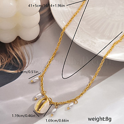 Элегантные ожерелья с подвесками из латуни и ракушечного жемчуга для женщин&nbsp;DM0082-3